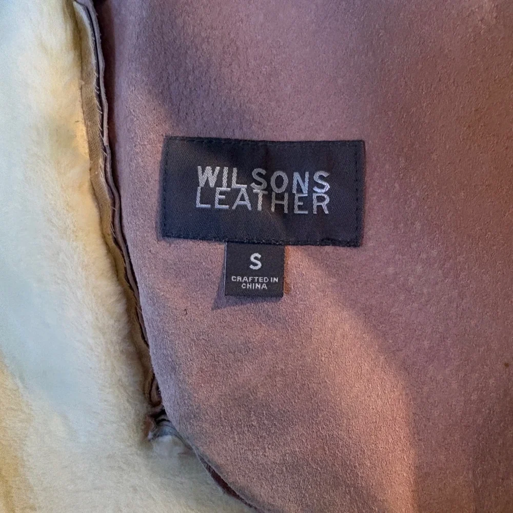 Wilsons Leather Pink Suede‎ Hooded Jacket Faux Fur Shearling Lined Dusty Rose
